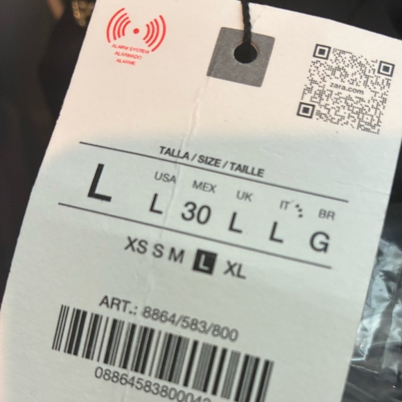 Zara NWT belted crepe mini dress black 8864/583 - Picture 12 of 12